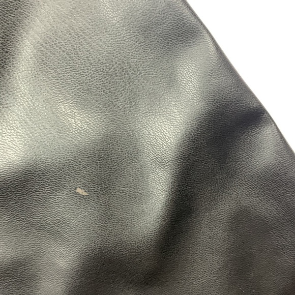 Zara Faux Leather Black Flare Trousers High Waist Pants Slits by Hem Size 4 - Picture 5 of 9